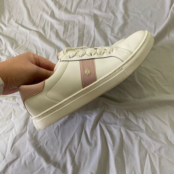 Kate Spade New York Pink White Leather Sneaker Model Iggy Size 8 - Picture 4 of 8